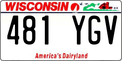 WI license plate 481YGV