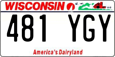 WI license plate 481YGY