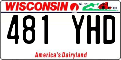 WI license plate 481YHD