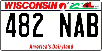 WI license plate 482NAB