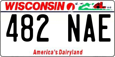 WI license plate 482NAE