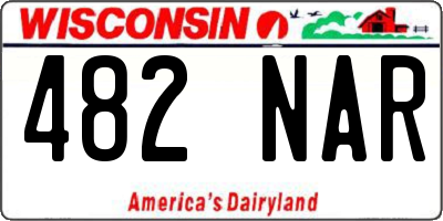 WI license plate 482NAR