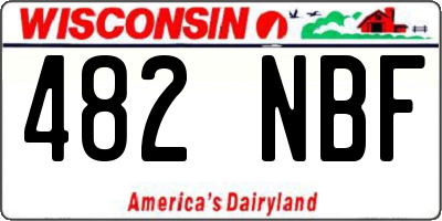 WI license plate 482NBF