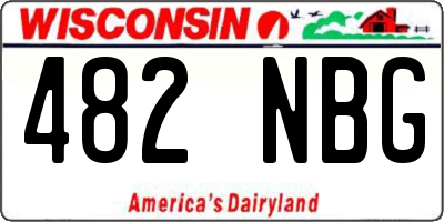 WI license plate 482NBG
