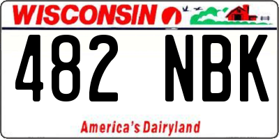 WI license plate 482NBK