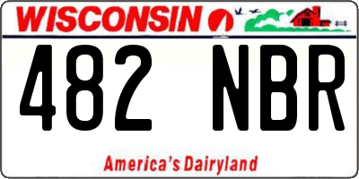 WI license plate 482NBR