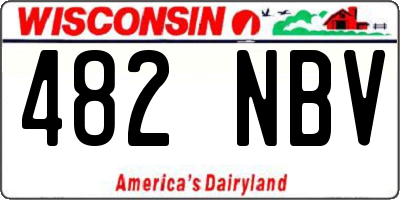 WI license plate 482NBV