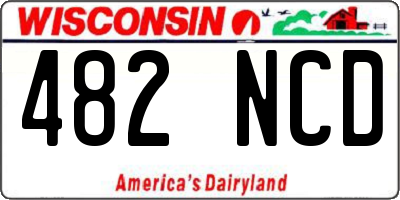 WI license plate 482NCD