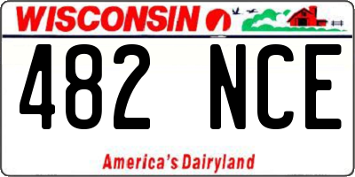 WI license plate 482NCE