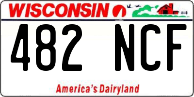WI license plate 482NCF
