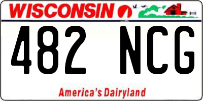 WI license plate 482NCG