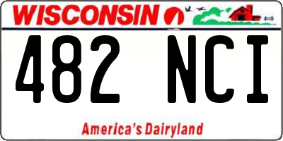WI license plate 482NCI