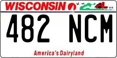 WI license plate 482NCM