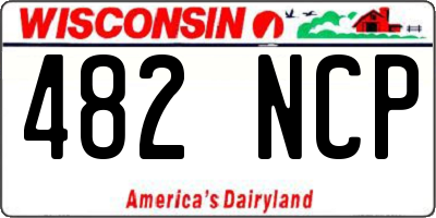 WI license plate 482NCP