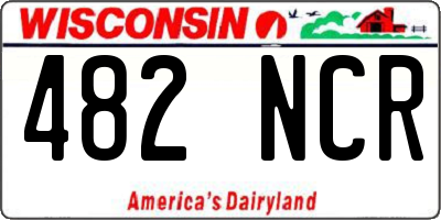 WI license plate 482NCR