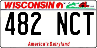 WI license plate 482NCT