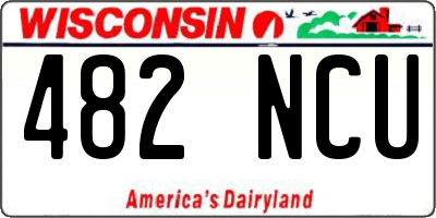WI license plate 482NCU