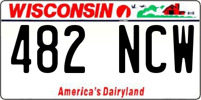 WI license plate 482NCW
