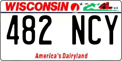 WI license plate 482NCY