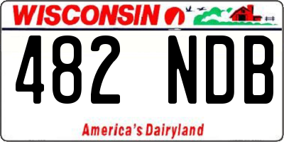 WI license plate 482NDB