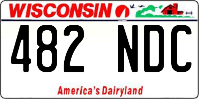 WI license plate 482NDC