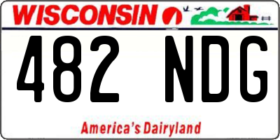 WI license plate 482NDG