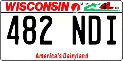 WI license plate 482NDI