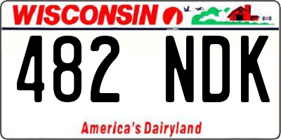 WI license plate 482NDK