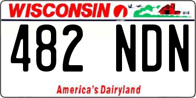 WI license plate 482NDN