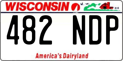 WI license plate 482NDP