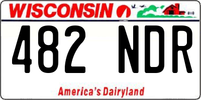 WI license plate 482NDR