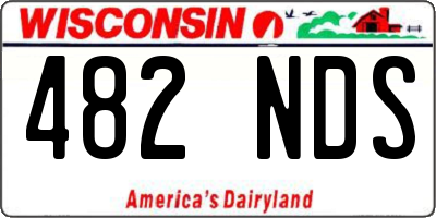 WI license plate 482NDS