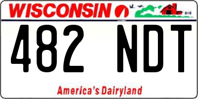 WI license plate 482NDT