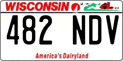 WI license plate 482NDV