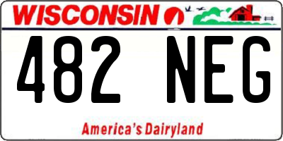 WI license plate 482NEG