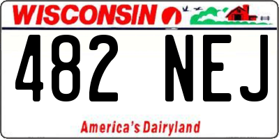 WI license plate 482NEJ