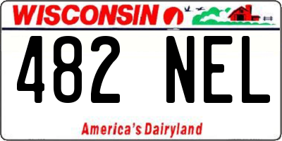 WI license plate 482NEL