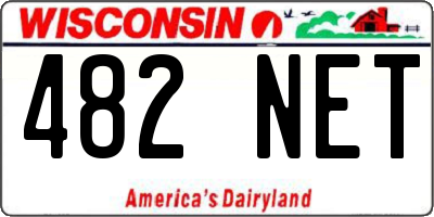 WI license plate 482NET