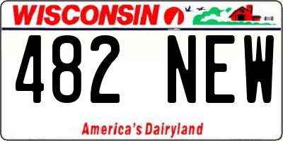WI license plate 482NEW