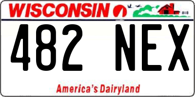 WI license plate 482NEX