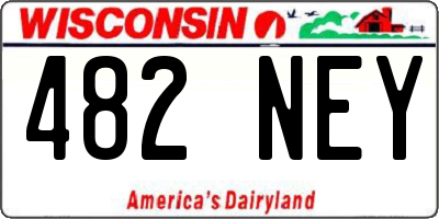 WI license plate 482NEY