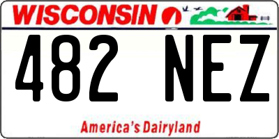 WI license plate 482NEZ