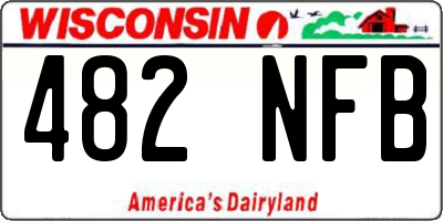 WI license plate 482NFB