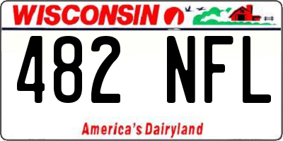 WI license plate 482NFL