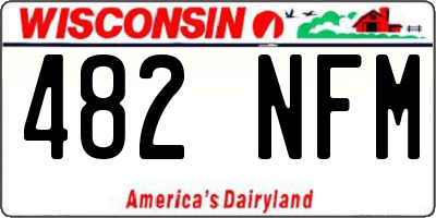 WI license plate 482NFM