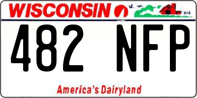 WI license plate 482NFP