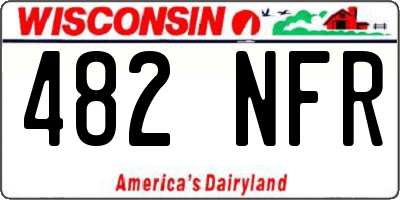 WI license plate 482NFR
