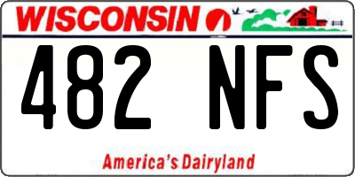 WI license plate 482NFS