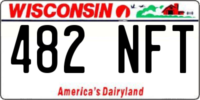 WI license plate 482NFT