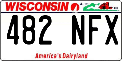 WI license plate 482NFX